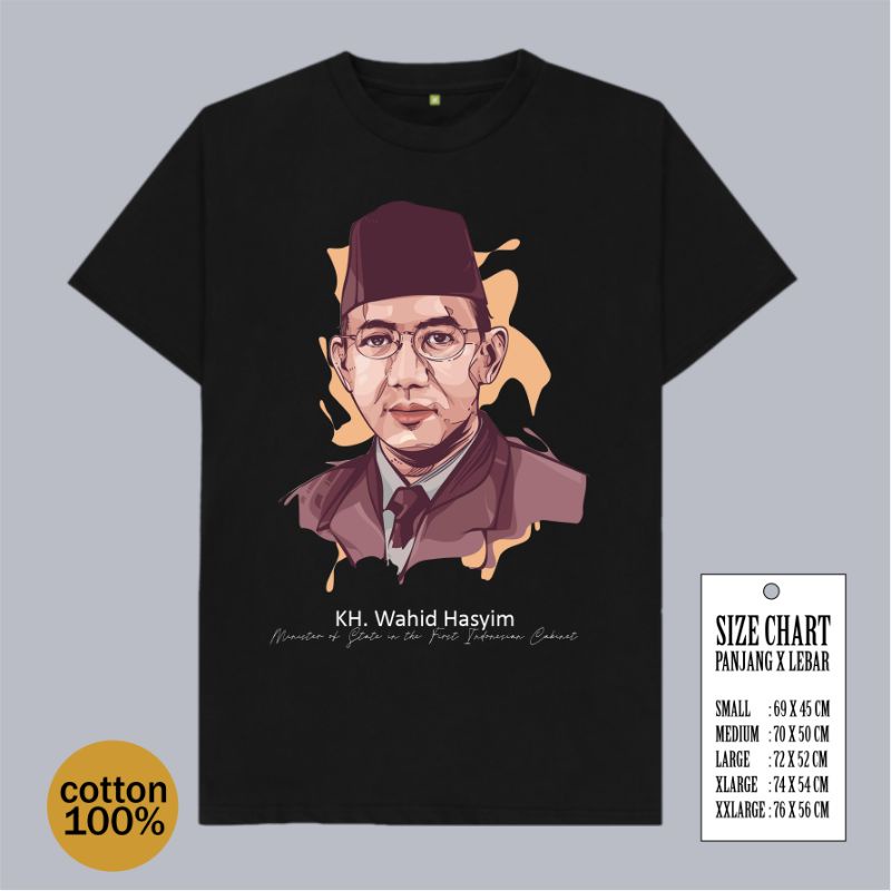 Kaos Pria kyai Wahid Hasyim | Bahan katun 30s