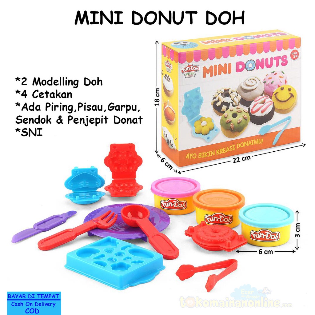 Fun doh Fun Doh Mini Donuts Mainan Lilin Anak Y1