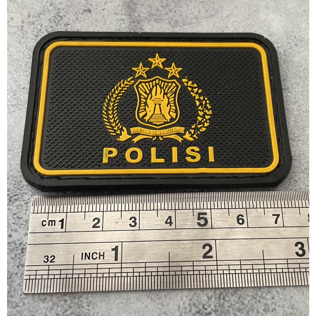 Patch Polis* (Logo+Tlsn Ku) - Patch Velcro Police - Prepetan Polis* Tribrata - Velcro Karet