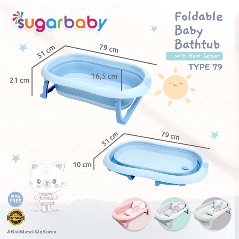 Sugar baby foldable baby bathtub f76 &amp; f79  - bak mandi bayi lipat