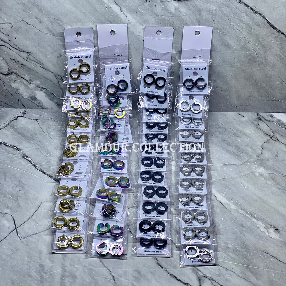 GROSIR  12 Pasang Anting Jepit/Anting Palsu Paket 1 Lusin