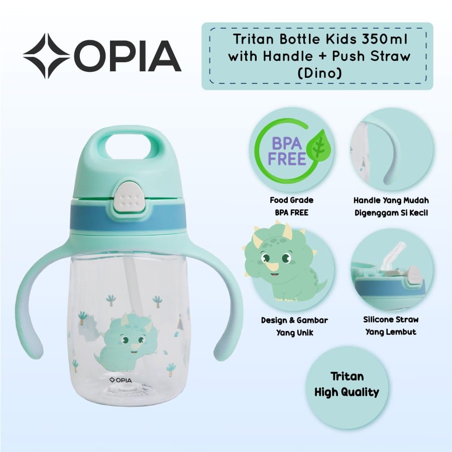 Opia straw handle bottle TBK350 -  Botol Minum Anak