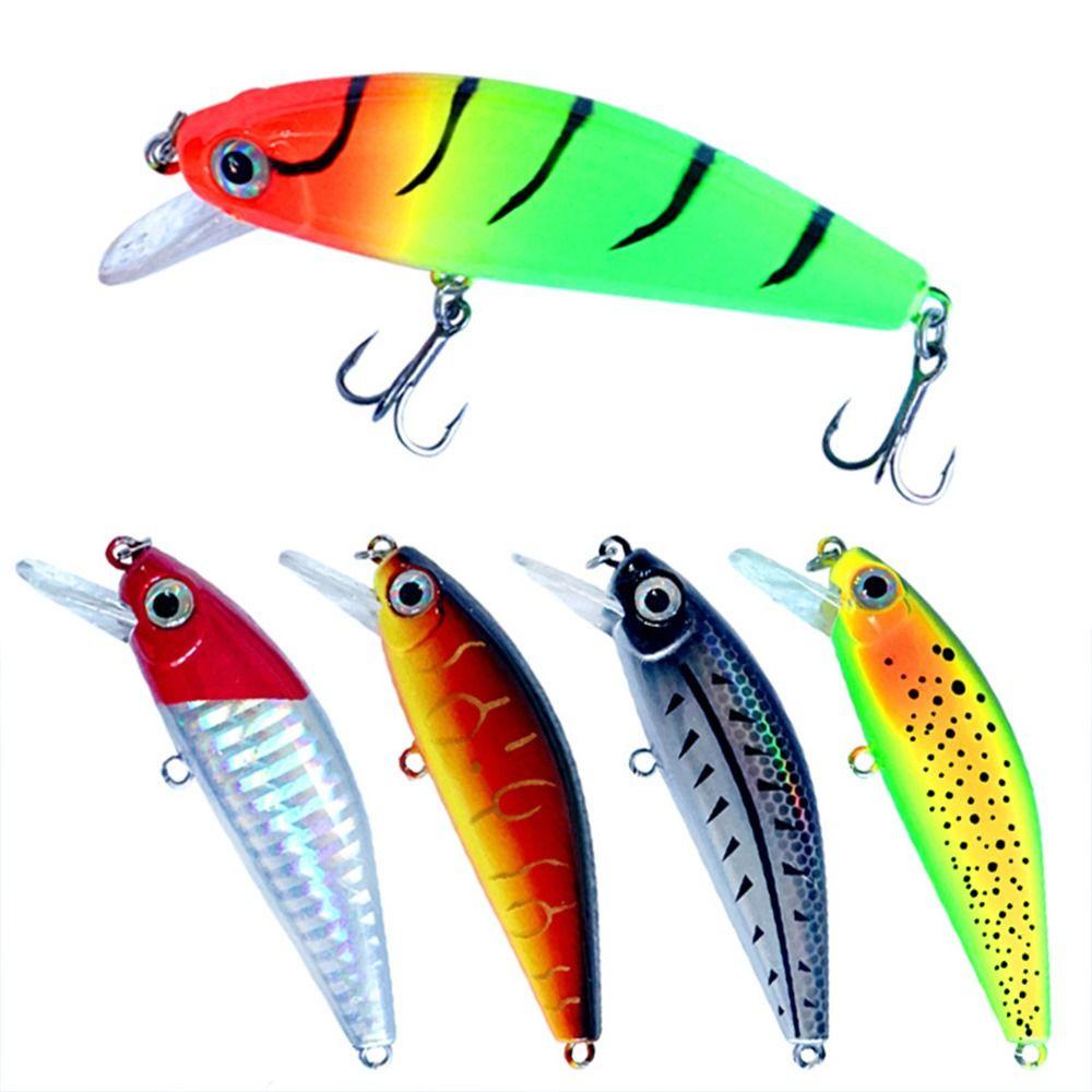 Preva 2pcs Umpan Ikan Kecil Tenggelam Multicolor Tackle Bergaris bass Minnow Lures