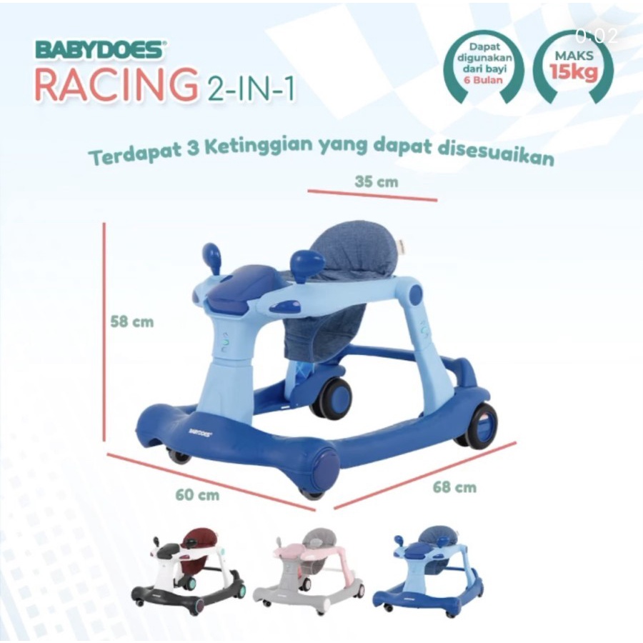 Baby walker Babydoes Cyber 2in1 CH-11088 / Babydoes Racing 2In1 / Baby Walker Cocolatte Formula 3in1