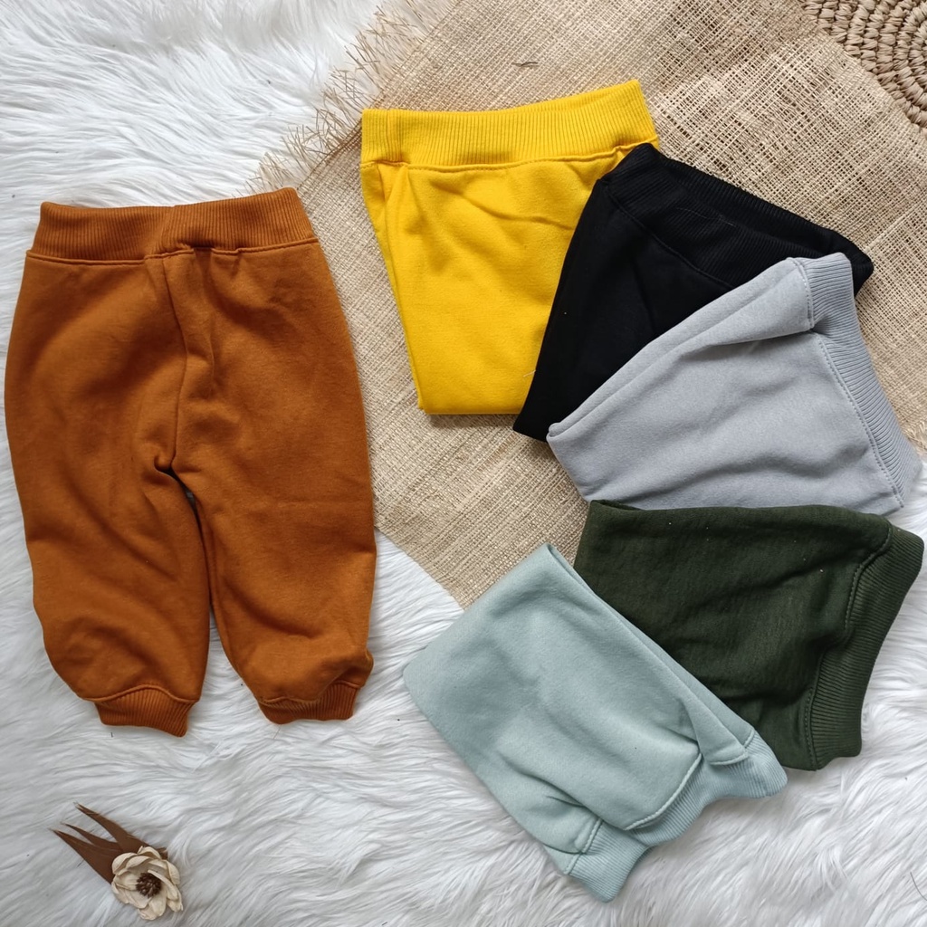 Celana panjang bayi fleece ootd 3-12 bulan unisex