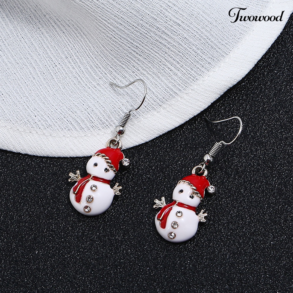 Anting Hook Model Snowman Natal Untuk Wanita