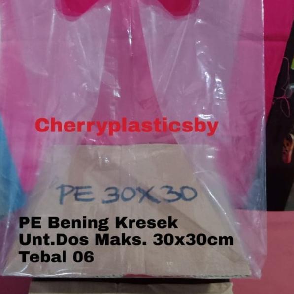 

kresek PE bening alas 30x30 bahan tebal transparan