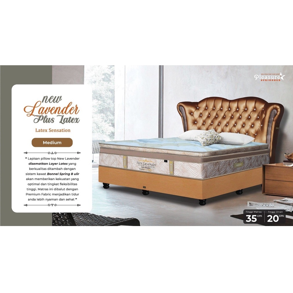 Pleasure Springbed Murah New Lavender Plus Latex - Matras Murah 120x200 - Bergaransi Medan