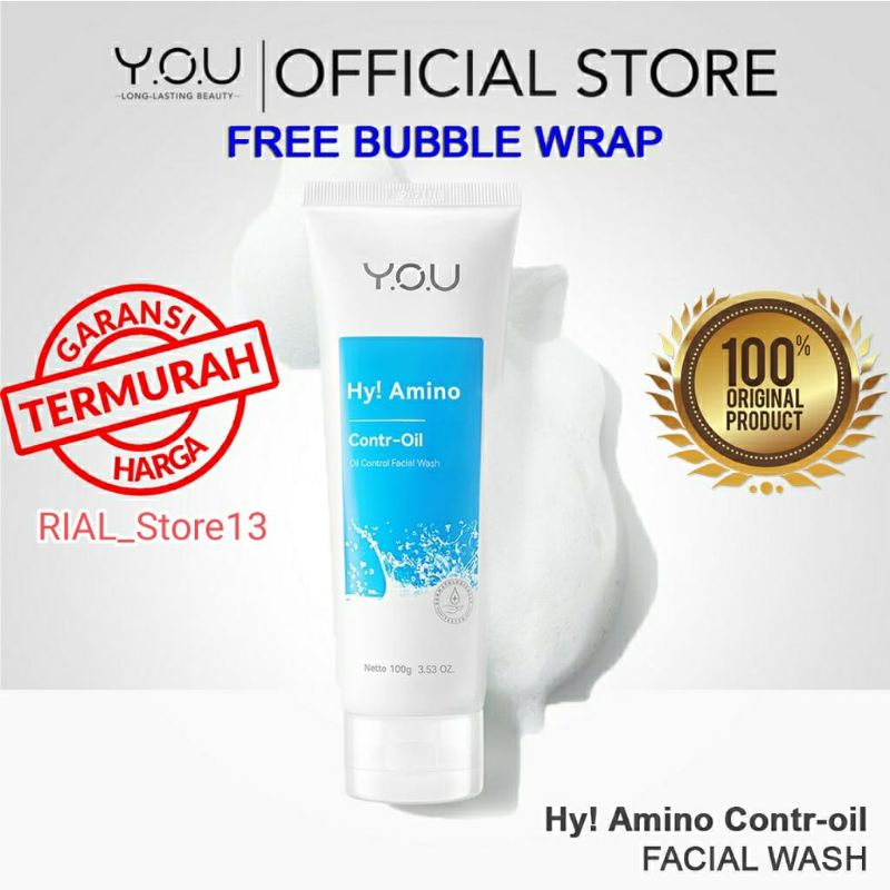 YOU Hy! Amino Facial Wash | Oil Control, Hydrating, Brightening, Anti-Acne, Sabun Cuci Muka