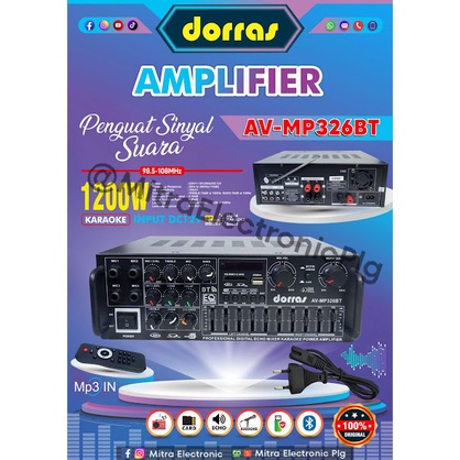 Amplifier Speaker DORRAS AVISION Penguat Sinyal Suara AV-MP 326BT
