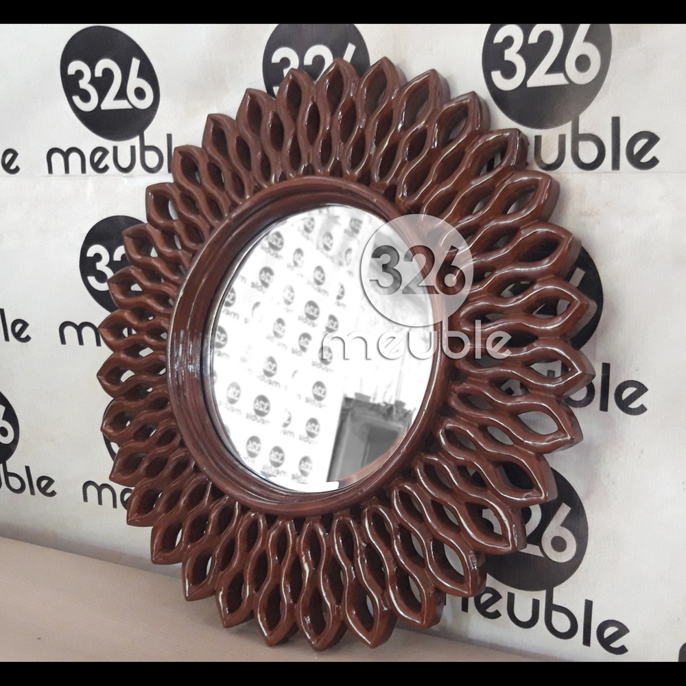 Cermin Bulat Minimalis Jati Mebel Jepara - Wall Mirror - Cermin Jati