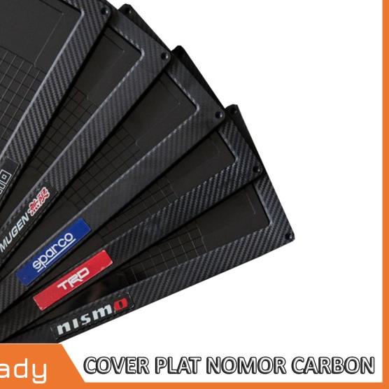 COVER / DUDUKAN / TATAKAN / TEMPAT PLAT NOMOR MOBIL AKRILIK IZY CARBON - SPARCO