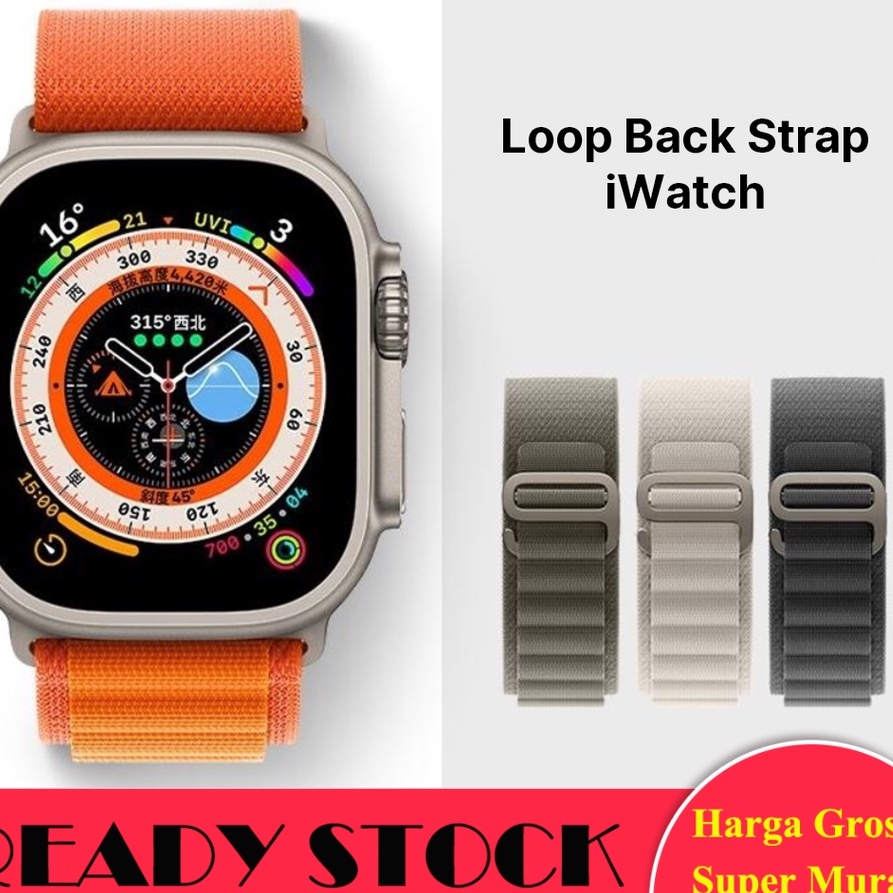 Tali Strap Apple Watch Alpine Loop Nylon 38/40/41mm 44/45/49mm Iwatch Series Ultra Terbaru