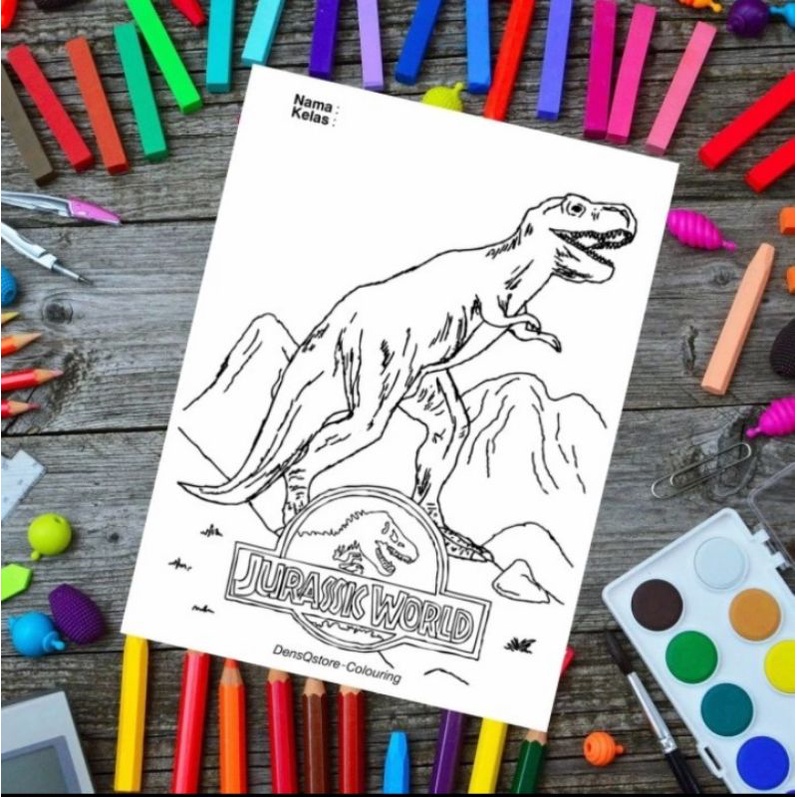 

Kertas Mewarnai Gambar Anak Tema Jurassic World / Kertas Gambar (10 Lembar Gambar)