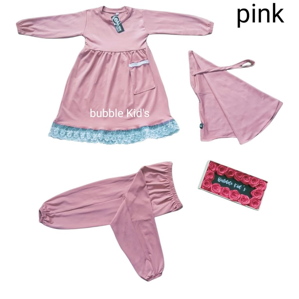 baju anak perempuan one set Alena 3in1 0-2 tahun pakaian anak perempuan | setelan anak perempuan pink