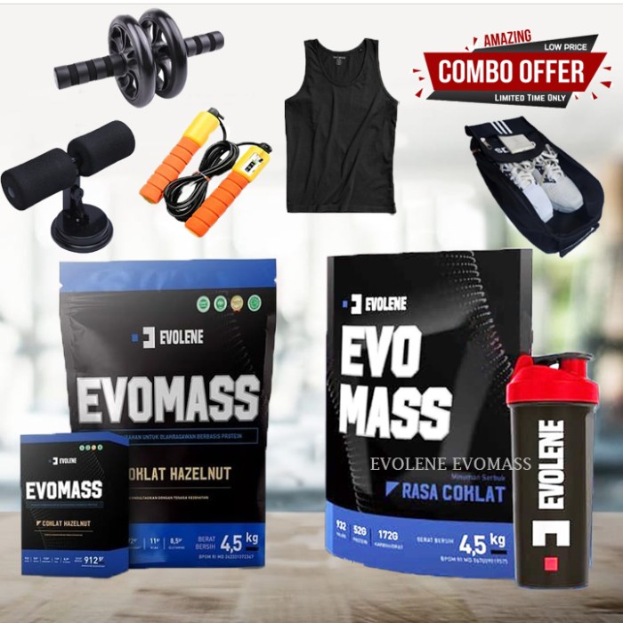 Evolene EvoMass 4,5 Kilogram BONUS SHAKER (10lbs) Susu Mass Gainer