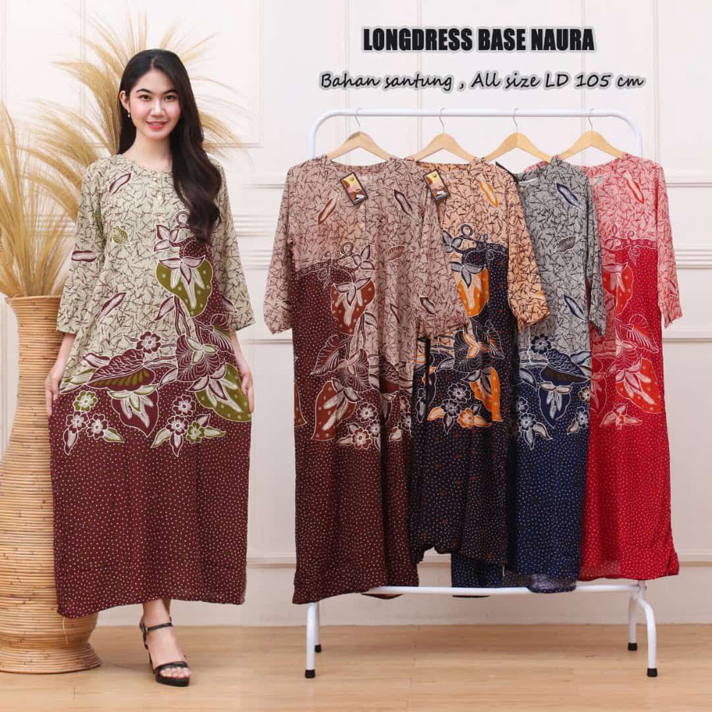 Daster Panjang Batik - Busui Dada Kancing - Adem - Halus - Murah