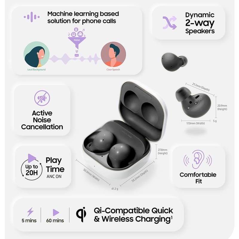 Headset Earbuds Samsung Galaxy Buds 2 Earbuds Wireless Charging