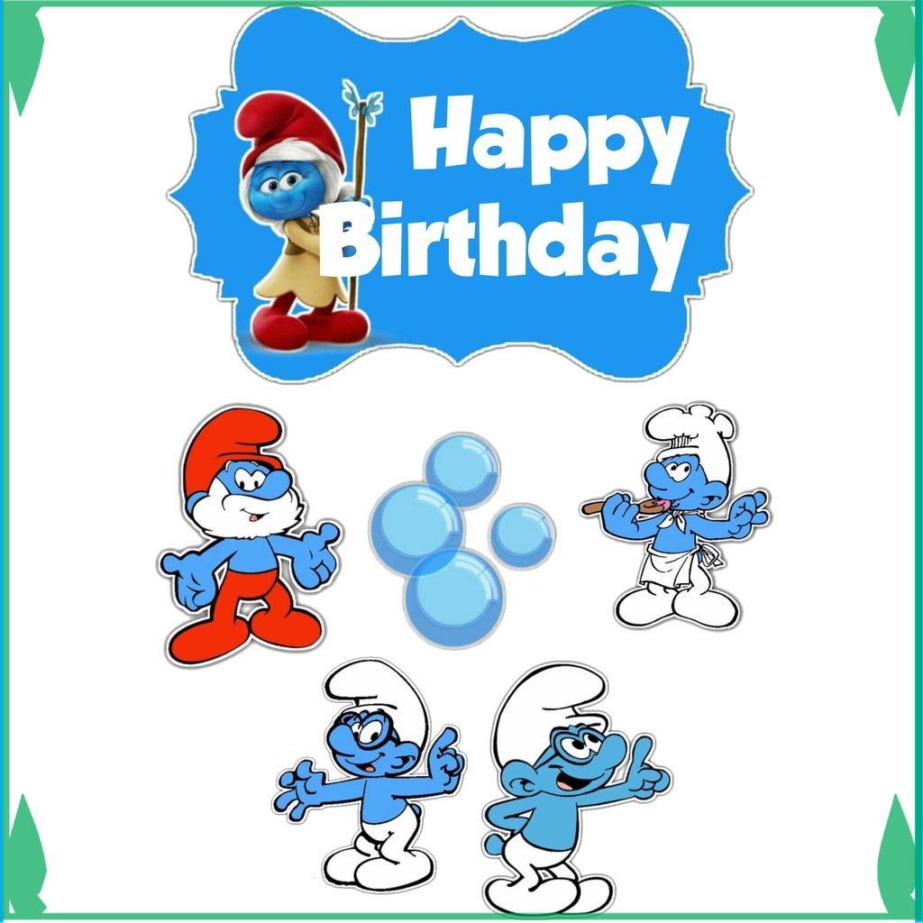 

TOPER KUE TOPPER CAKE ULANG TAHUN / HIASAN KUE SMURF FADHILSOUVENIR