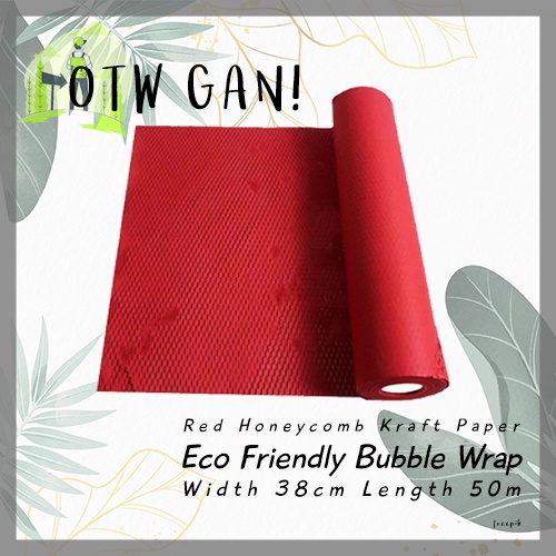 

RED Eco Friendly Bubble Wrap Kertas Uk 38CM x 50M Honeycomb Cushion