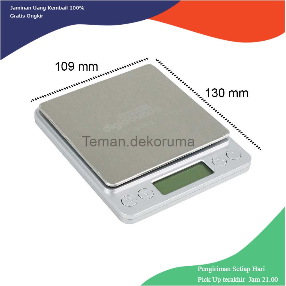 TD - PR Taffware Digipounds Timbangan Dapur Digital 1kg Akurasi 0.1g - i2000