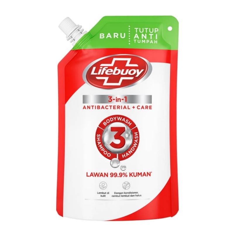 LIFEBUOY Sabun Mandi Cair 3in1 Pouch 450ml