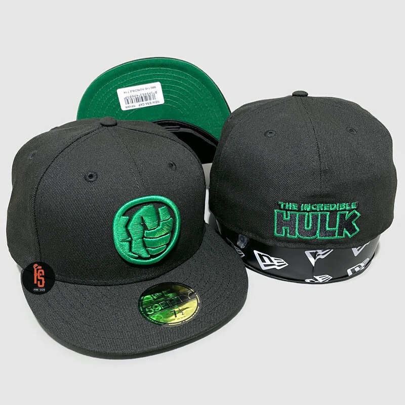 TOPI NEW ERA ORIGINAL 5950 FIST TI HULK BLACK UV GREEN