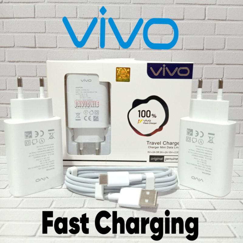 Charger Casan Cas VIVO Y30 Y30i Y50 18 Watt Original Fast Charging TYPE C