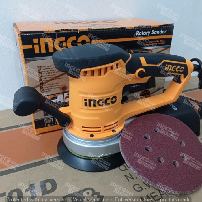 Amplas Mesin Amplas Bulat 6 Inch Rotary Orbital Sander Ingco Rs450