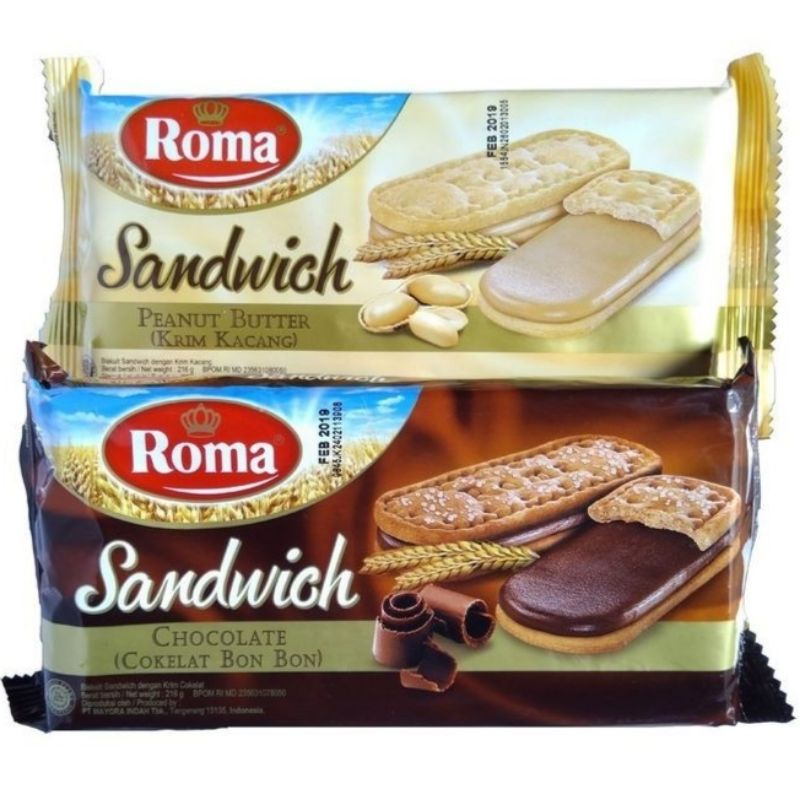 

Roma sandwich biskuit - kacang/coklat