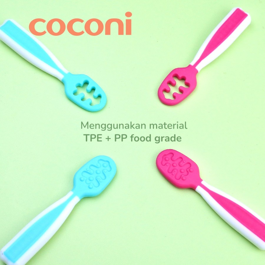 Coconi My First Pre Spoon 2 Pcs / Sendok Belajar Makan Bayi isi 2 Pcs