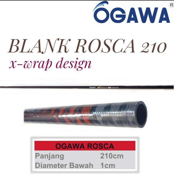 Blank Carbon Hollow Bahan Joran Ogawa Rosca Panjang 210 CM Motif Ulir
