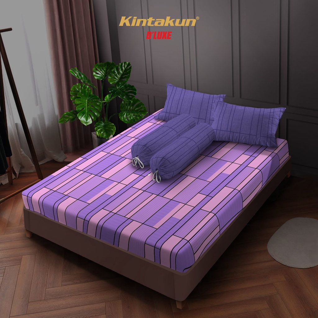 Kintakun Sprei Flat 160 / 180 / 200 Bakula Aesthetic Dluxe Microtex 20cm Ungu