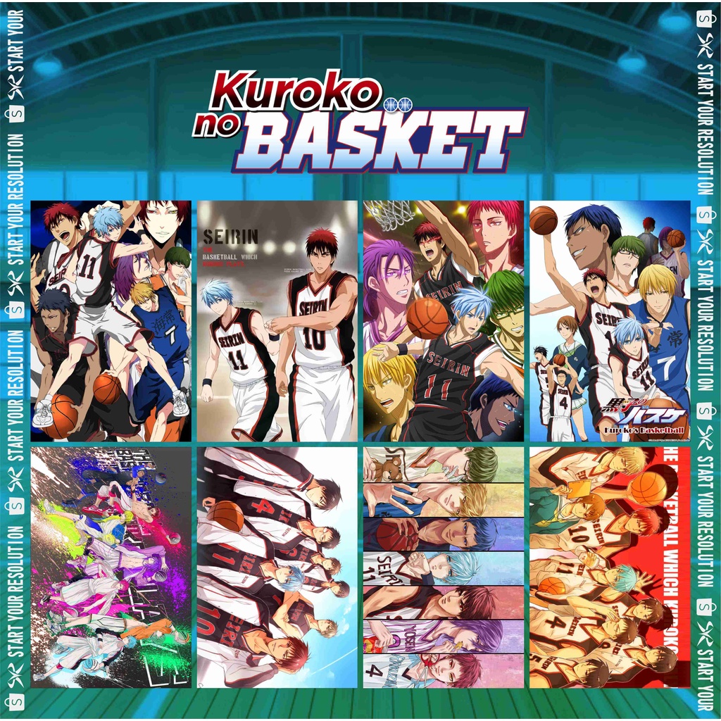 Poster Anime Sport Kuroko no Basket / KurokoTetsuya  / Kagami Taiga / Seirin /  Kiseki no Sedai | Ba