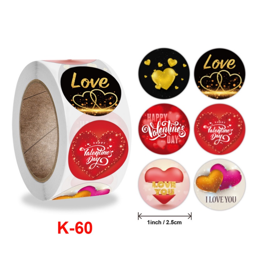 

Sticker Stiker Roll Label Cookies Hamper Kue - VALENTINE1