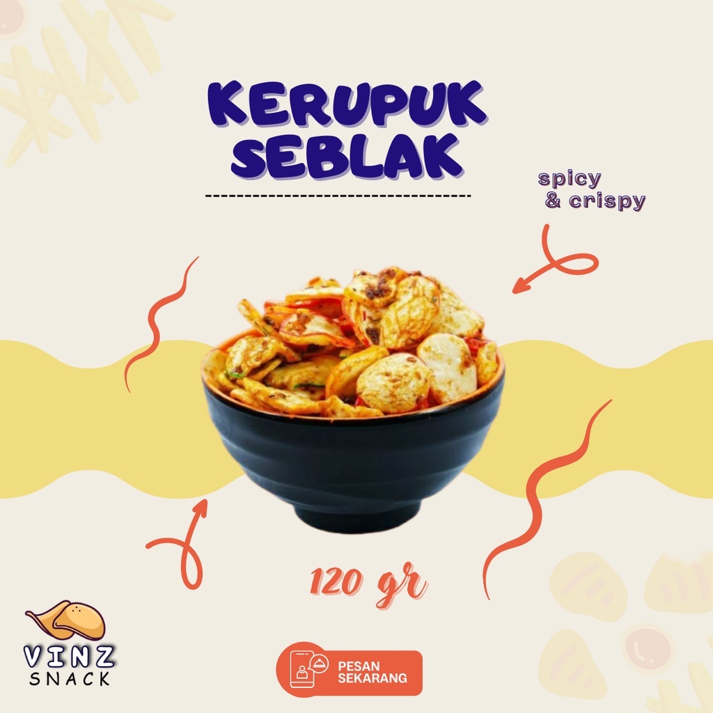 

Vinzsnack - Kerupuk Seblak/Bantat 100gr