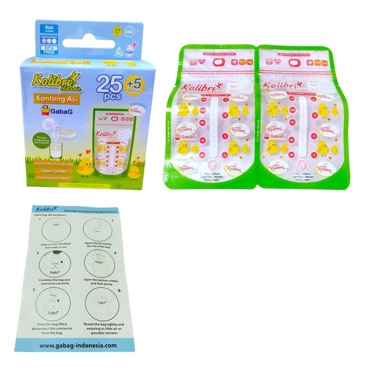 Isi 30 pcs Gabag Kantung Asi Kolibri Classic 120 ml