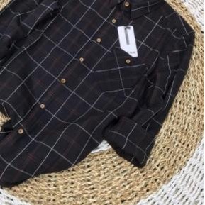 Baju Kemeja Kerja Pria Lengan Panjang Motif kotak Kotak KEREN