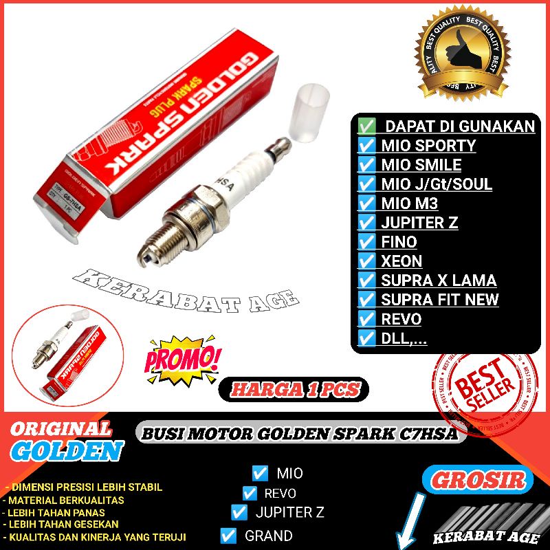 BUSI MIO,GRAND , SUPRA , SUPRA FIT , C700 , WIN , REVO LAMA GOLDEN SPARK GS-7HSA