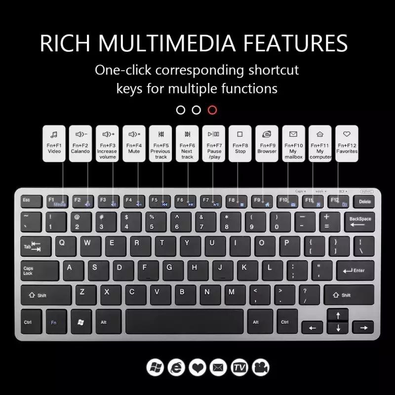 Rechargeable Wireless Keyboard and Mouse Set Mute Stylish Ultra-thin Office Portable Keyboard Bluetooth