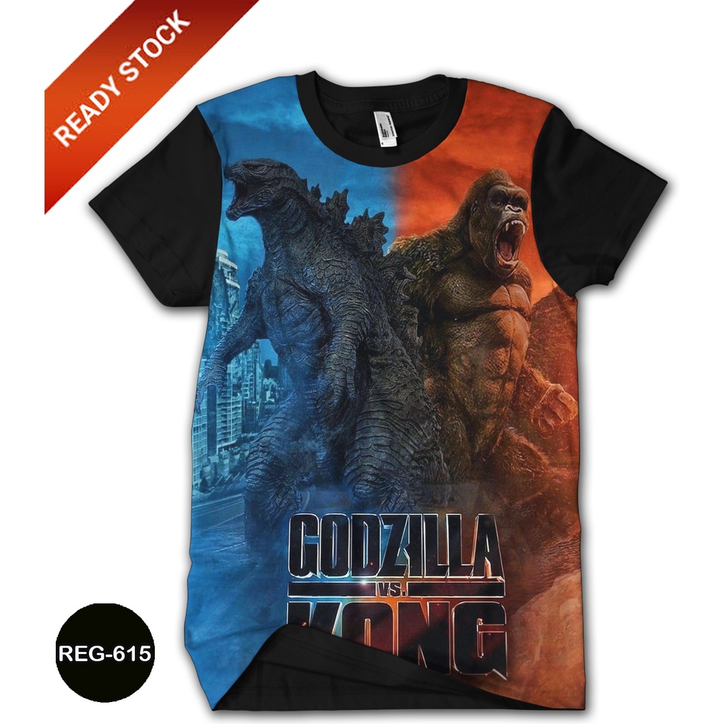 Baju Godzilla vs. Kong 3D Baju Anime Anak dan Dewasa Godzilla Series Trendy #REG-615