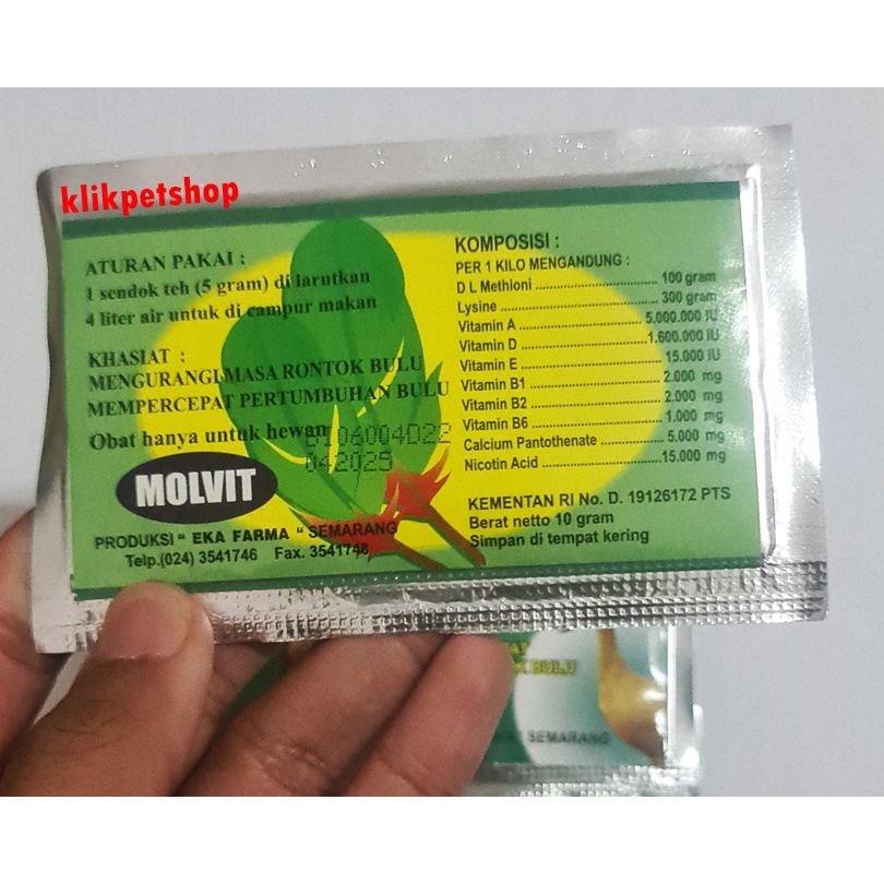 Molvit Vitamin Rontok Bulu Bebek 10 gr