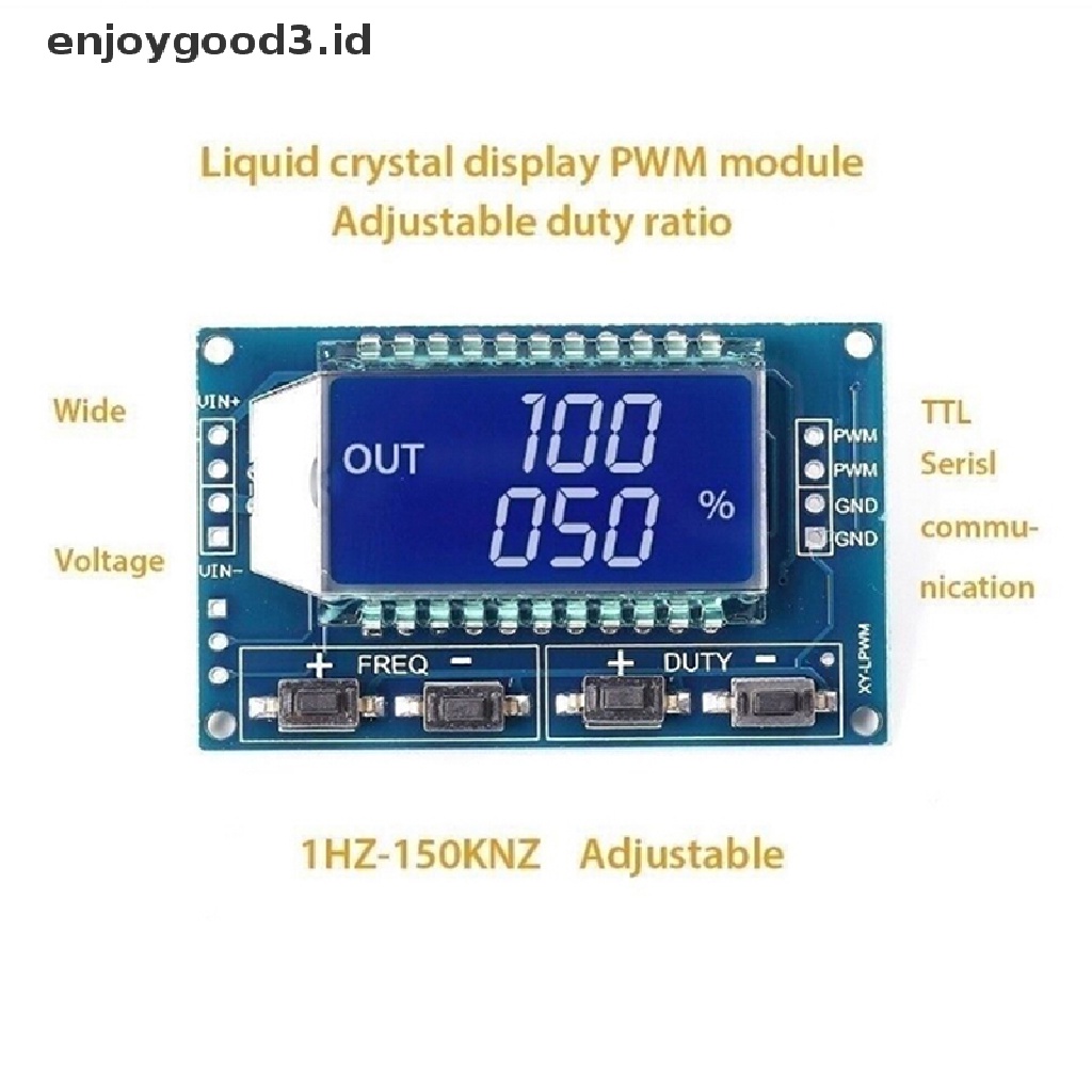 Modul generator Sinyal Frekuensi pulse PWM lcd 3.3V-30V Dapat Disesuaikan