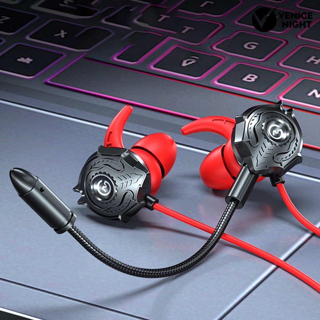 (VNEP) (Berkabel) G500 3.5mm Headset Gaming In-ear Earphone Pembatal Kebisingan Universal untuk Ponsel