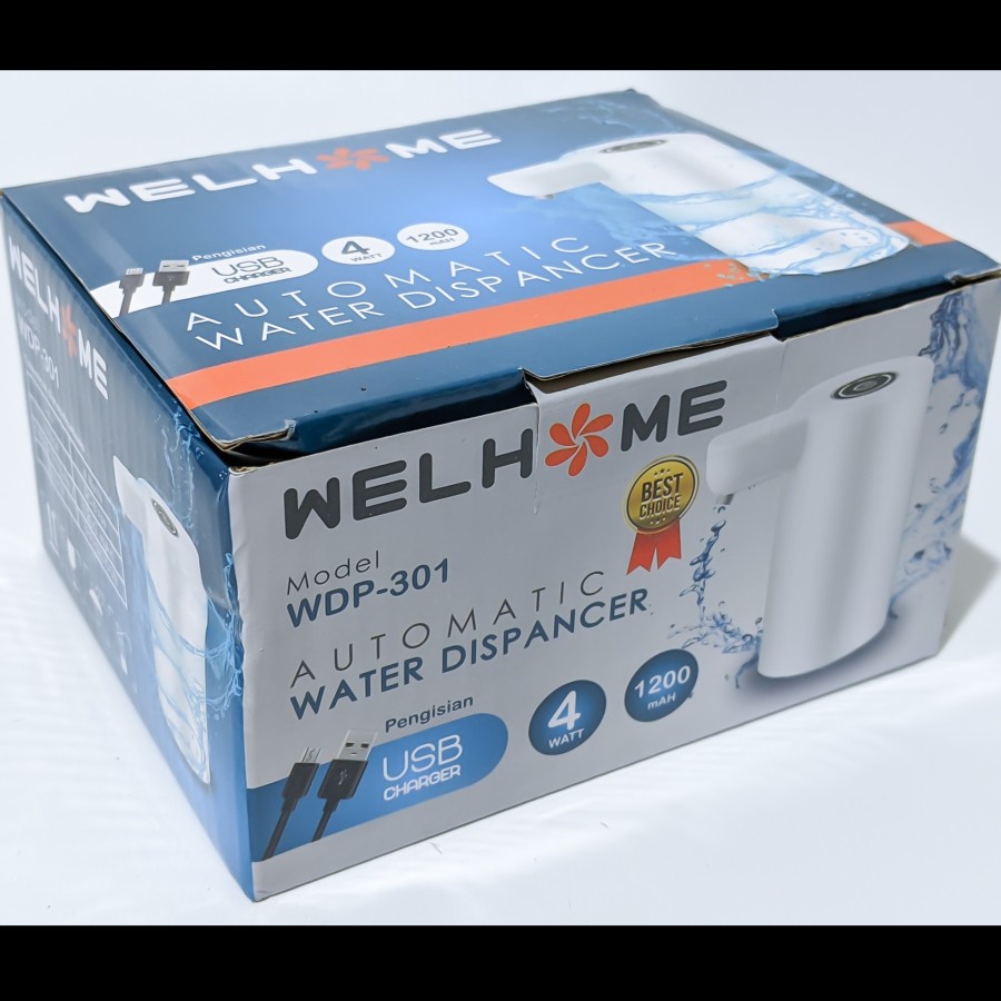 Welhome Pompa Galon Otomatis Cas Elektrik Water Pump USB Dispenser