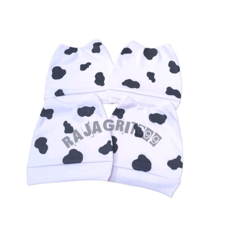 Topi Bayi Lucu / Kupluk Bayi Motif Sapi Moo NewBorn