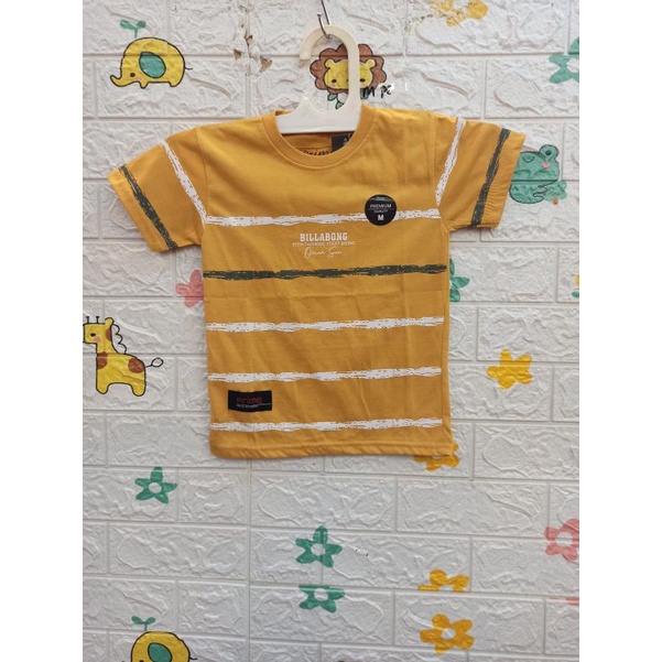 Kaos atasan warna kuning stripe  anak kids umur 2-7 tahun