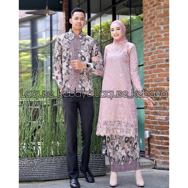 Setelan Kebaya Tunik Model Payet Batik Couple Modern Terbaru Outfit Pasangan Kondangan Wisuda By Laquse_kebayaa