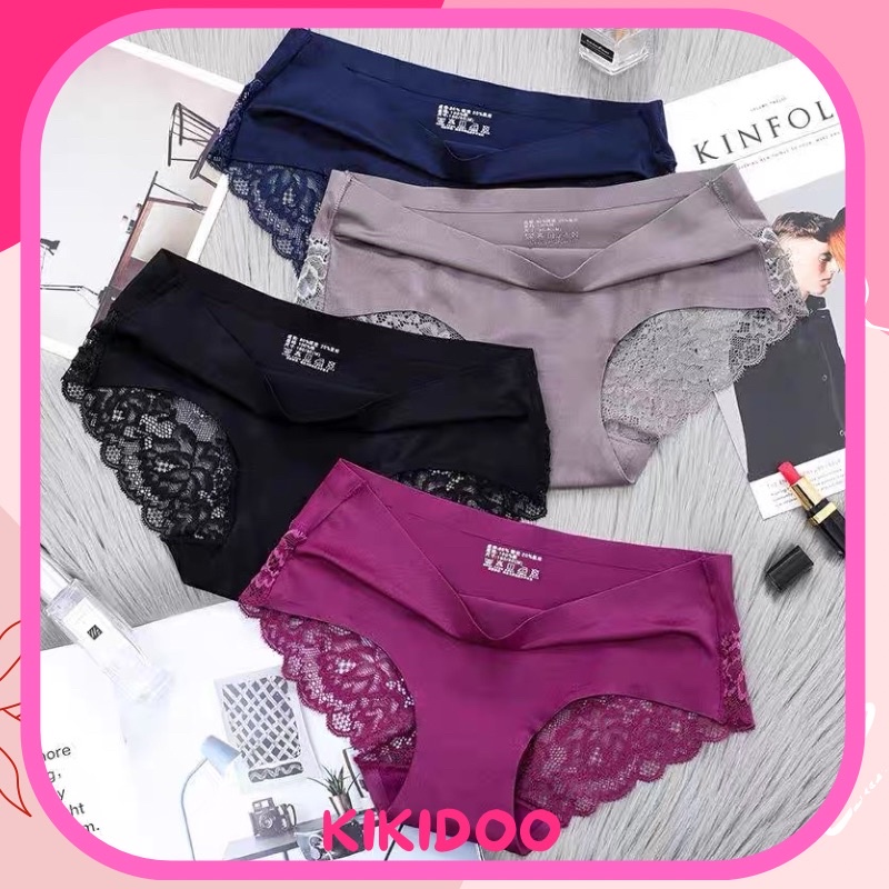 KIKIDOO cd seamless jumbo sexy Celana dalam wanita lace jumbo anti nyeplak XL-XXXL C55
