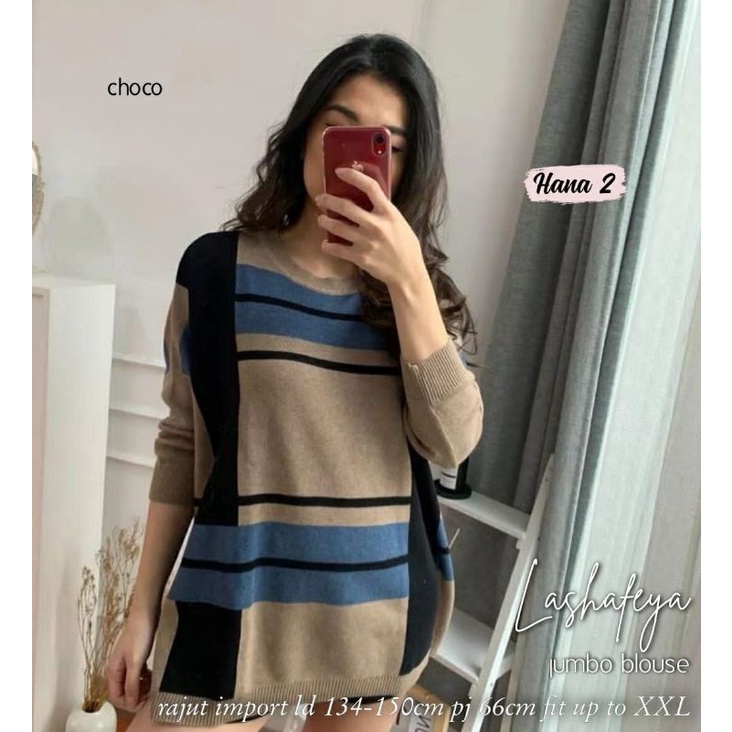 Atasan Wanita Blouse Rajut Jumbo Ld 150 Lasafheya By Hana 2